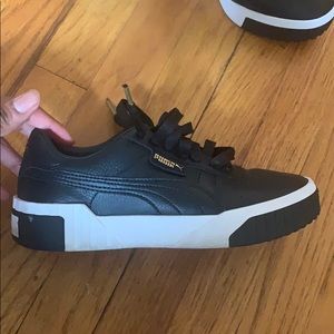 Puma Women's Black Leather Sneakers